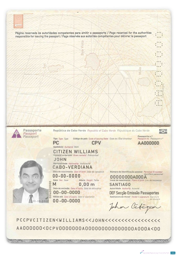 Download Cabo Verde passport Photoshop template